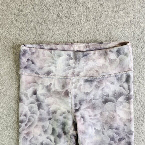 Athleta Leggings Girls L Gray Rose High Rise Printed Chit Chat Tight Ankle - Picture 2 of 12